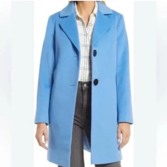 Sam Edelman Blue Wool  Pea Coat - Picture 2 of 10